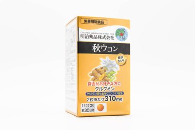 Fuji-shi, Shizuoka-ken, Japonya - 24 Ağustos 2024: Meiji Pharmaceutical Co., Ltd. 'den Sağlıklı Kirari Sonbahar 60 tableti..