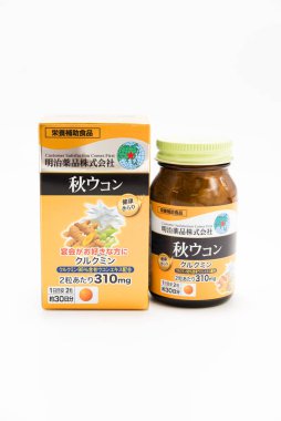 Fuji-shi, Shizuoka-ken, Japonya - 24 Ağustos 2024: Meiji Pharmaceutical Co., Ltd. 'den Sağlıklı Kirari Sonbahar 60 tableti..