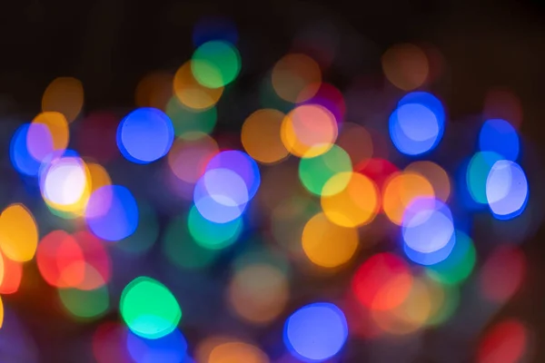 Bokeh Φώτα Φόντο Αφηρημένο Πολύχρωμο Φως Χριστουγεννιάτικη Έννοια — Φωτογραφία Αρχείου