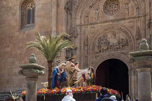 Procissão Semana Santa Borriquita Domingo Ramos Salamanca Espanha — Fotografia de Stock