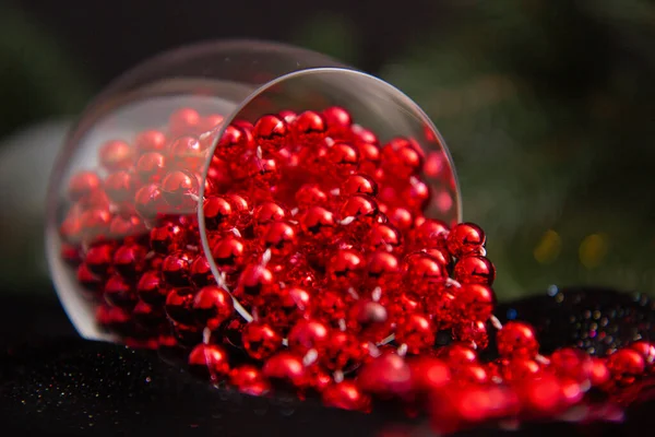 New Year Toys Glass Red New Year Decorations Next Christmas — Stock Photo, Image