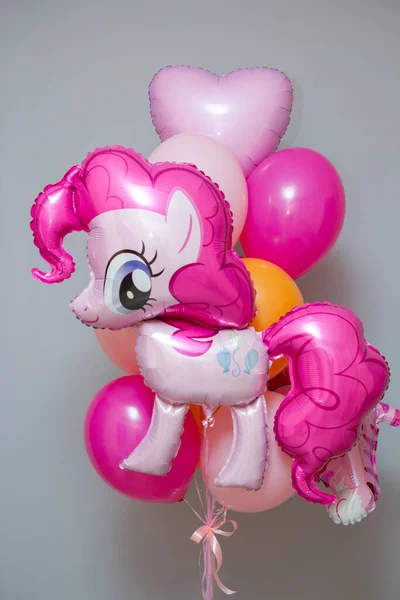 pink pony balloon, crimson and pink balloons for the holiday