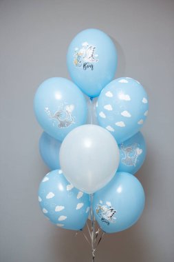 Bebek doğumu için mavi balonlar, bebek balonu