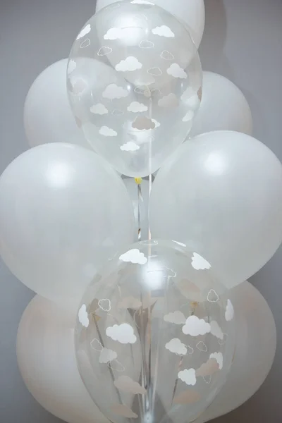 white balloons on white background