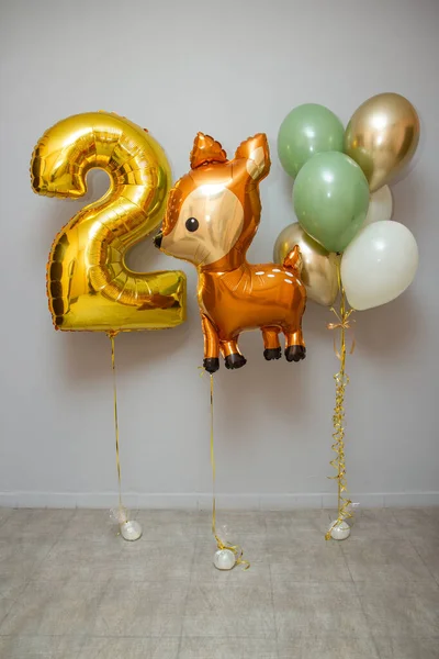 Χρυσά Μπαλόνια Ελάφια Χρυσός Αριθμός — Φωτογραφία Αρχείου