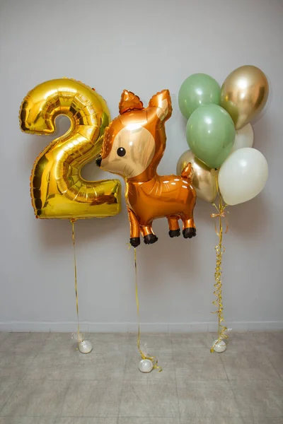 Balões Dourados Veados Número Dourado Imagem De Stock