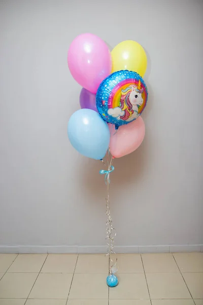 Jednorožčí Balónky Pro Dívky Dovolená Pro Jednorožce — Stock fotografie