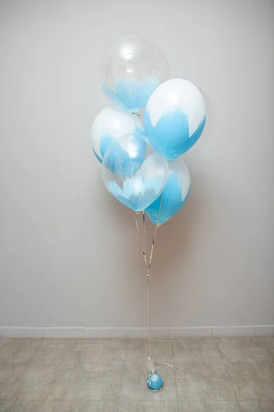 Balões Azuis Cromados Sala — Fotografia de Stock