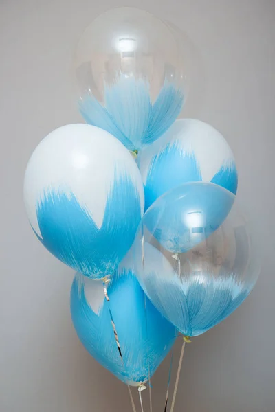Balões Azuis Cromados Sala — Fotografia de Stock