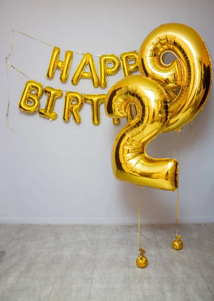 Gouden Ballonnen Nummers Nummer — Stockfoto
