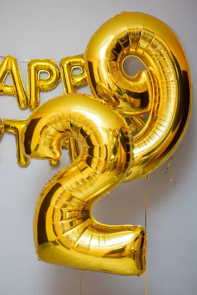 Χρυσά Μπαλόνια Νούμερο Νούμερο — Φωτογραφία Αρχείου