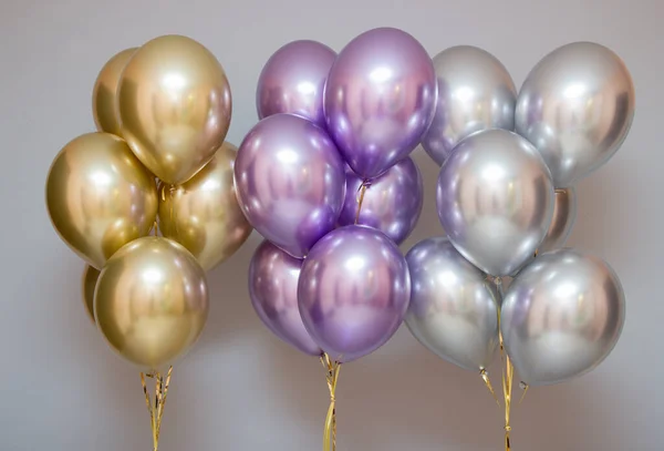 Balões Cromados Sala Aniversário — Fotografia de Stock