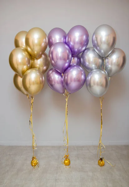Balões Cromados Sala Aniversário Fotografias De Stock Royalty-Free