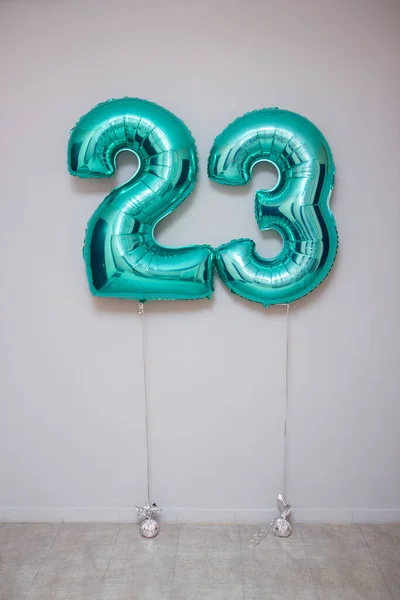 Balões Número Cor Hortelã — Fotografia de Stock