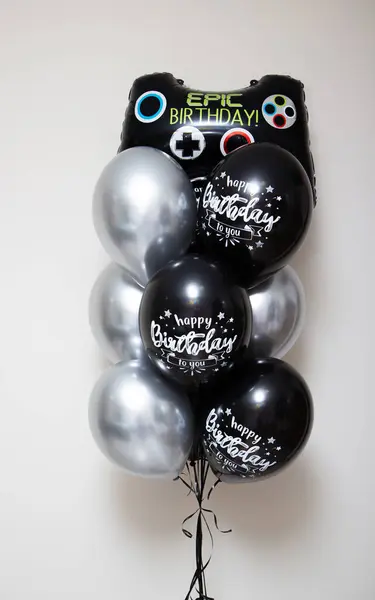 Black Birthday Balloons Joystick Balloon Helium Balloons for Gamer