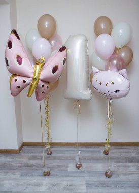 Pembe balonlar, pembe kelebek helyum balonu