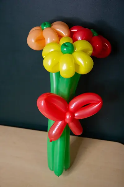 bouquet of bright flowers from balloons, flowers from balloons