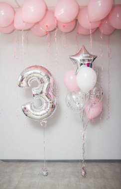 Kızlar için gümüş balon seti, helyumlu folyo.