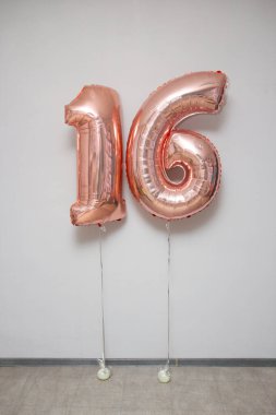 16 numaralı pembe balon helyumlu.