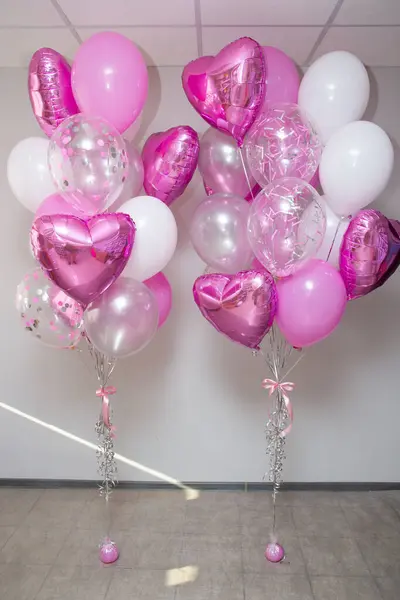 stock image a bunch of pink balloons