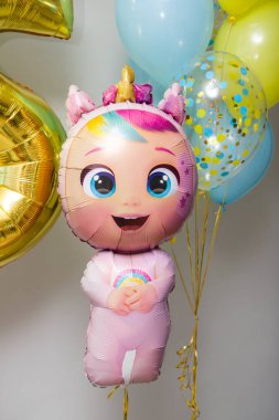 Sevimli pembe bebek bebek Helyum balonu doğum günü