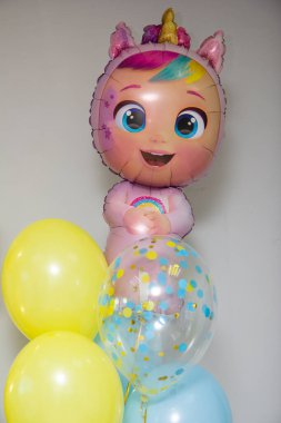 Sevimli pembe bebek bebek Helyum balonu doğum günü