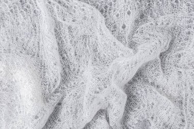 Örülmüş yün dantel doku arka planı. Tasarım için kopyalama alanı olan soyut arkaplan.