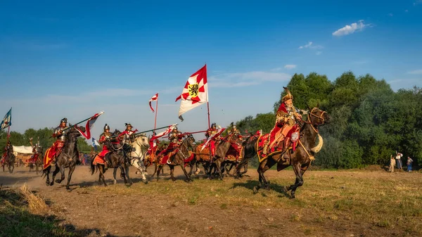 Gniew Polônia Agosto 2020 Castellan Cavalo Que Lidera Carga Hussardos — Fotografia de Stock