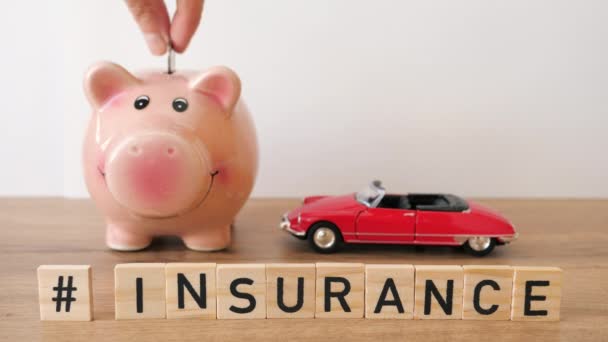 Car Insurance Travel Insurance Savings Concept — Stockvideo