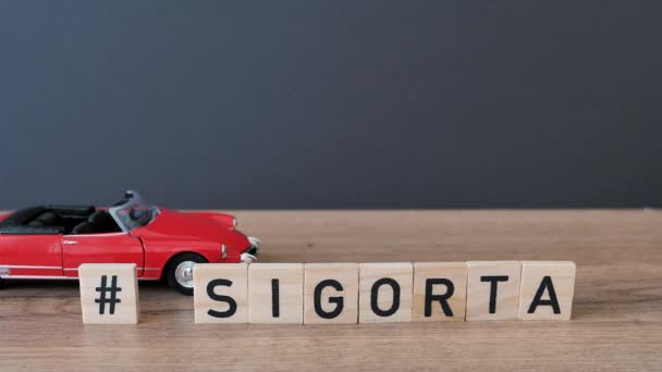 Assurance Word Sigorta Langue Turque Concept Assurance Automobile — Video