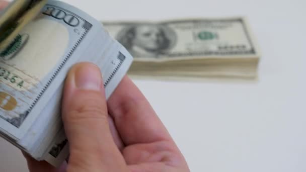 Підрахунок Американських Доларів Готівка — стокове відео