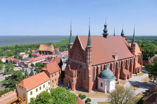 Vista Para Catedral Gótica Para Cidade Frombork Polônia — Fotografia de Stock