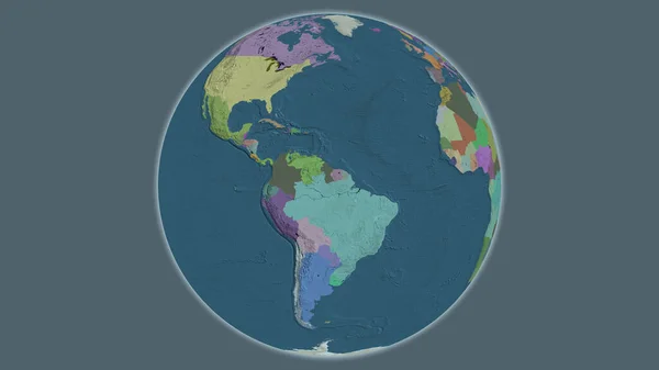 Βόρεια Και Νότια Αμερική Στον Κόσμο Χάρτης Διοικητικής Διαίρεσης — Φωτογραφία Αρχείου