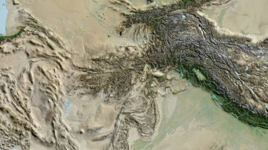 Afganistan merkezli asatelit haritaya yakın plan