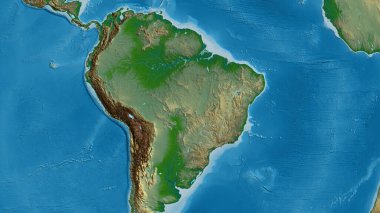 Fiziksel harita Brezilya 'nın mahalle bölgesine odaklandı