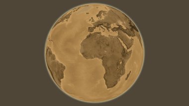 Burkina Faso merkezli Sepia yükseklik haritası