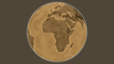 Sepia yükseklik haritası Kamerun 'a odaklandı