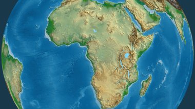 Fiziksel harita Kongo Cumhuriyeti semt bölgesine odaklı