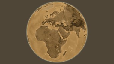 Sepya yükseklik haritası Mısır merkezli