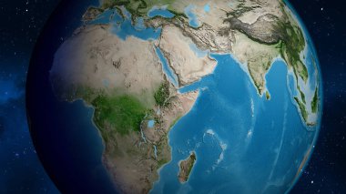 Uydu haritası Etiyopya civarına odaklandı