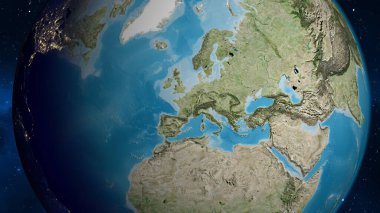 Uydu haritası Fransa 'nın semt bölgesine odaklandı