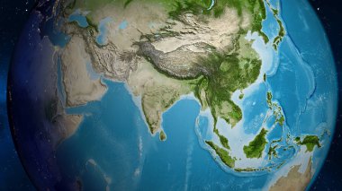 Uydu haritası Hindistan civarına odaklı.