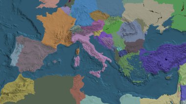 İdari harita İtalya 'nın mahalle bölgesine odaklandı