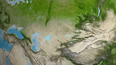 Uydu haritası Kazakistan mahallesinin merkezinde.
