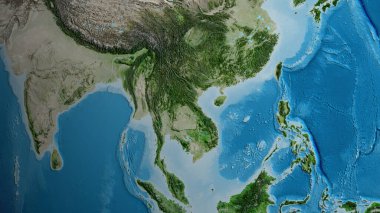 Laos semti üzerine kurulu uydu haritası