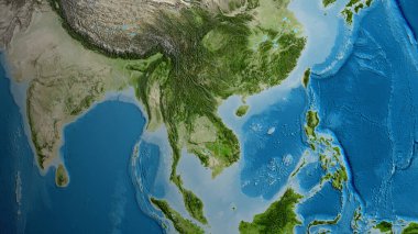 Laos semti üzerine kurulu uydu haritası