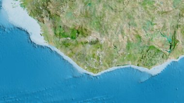 Liberya merkezli asatelit haritaya yakın plan