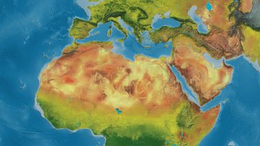 Topografik harita Libya mahalle bölgesine odaklandı