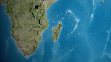 Madagaskar civarındaki uydu haritası