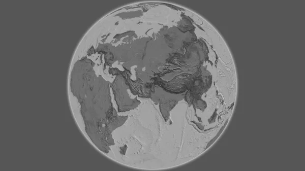 以阿富汗为中心的Bilevel全球地图 — 图库照片